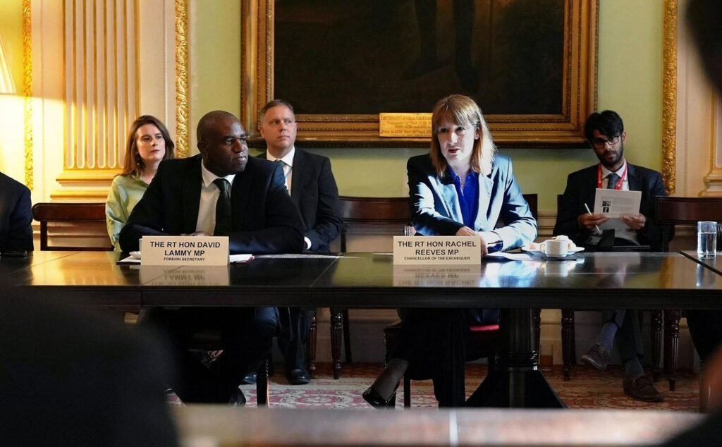 A business meeting around a table